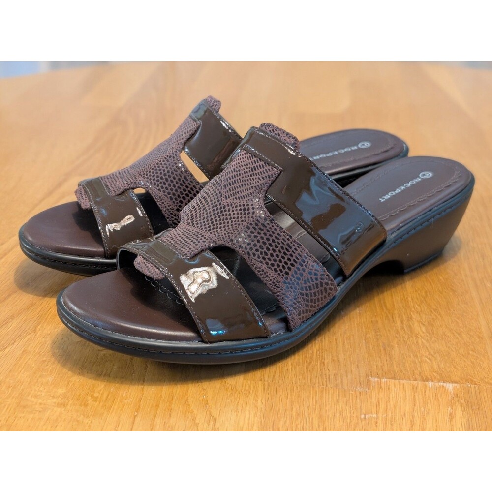 Rockport Women's SH3 Band Cross Brown Leather Sandals New Size 8.5